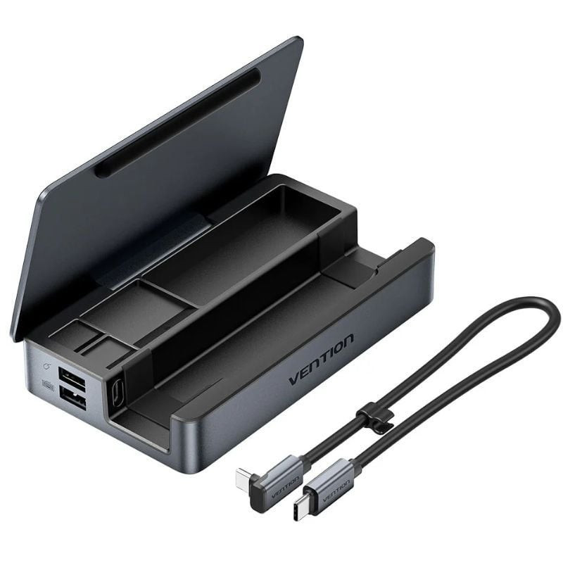 Docking usb tipo-c para steam deck / switch vention tpzh0/ 2xhdmi 4k/ 3xusb/ 1xusb tipo-c/ 1xusb tipo-c pd/ 1xrj45/ 1xlector 
