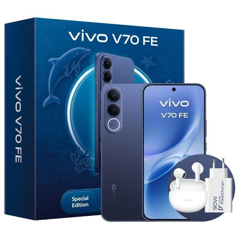 Smartphone vivo v70 fe 8gb/ 256gb/ 6.83'/ 5g/ azul/ incluye cargador + auriculares
