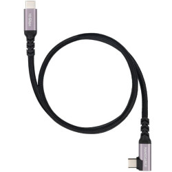 Cable usb 3.2 tipo-c acodado nanocable 10.01.4703/ usb tipo-c macho - usb tipo-c macho/ hasta 100w/ 10gbps/ 3m/ negro