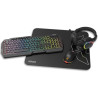 Pack gaming krom kenta/ teclado rgb + ratón + alfombrilla + auriculares