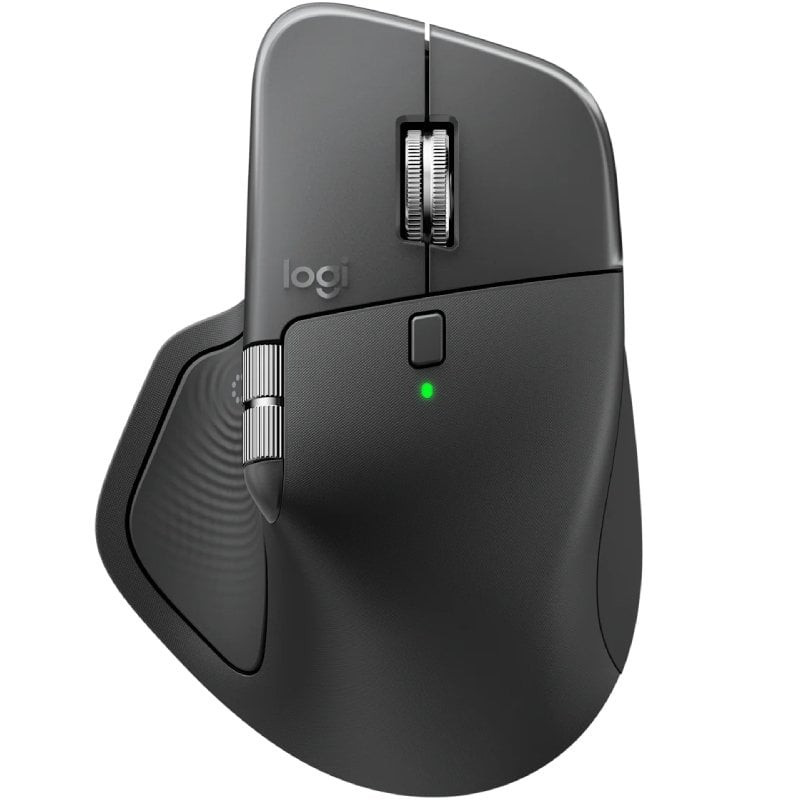 Ratón ergonómico inalámbrico logitech mx master 4/ batería recargable/ hasta 8000 dpi/ grafito