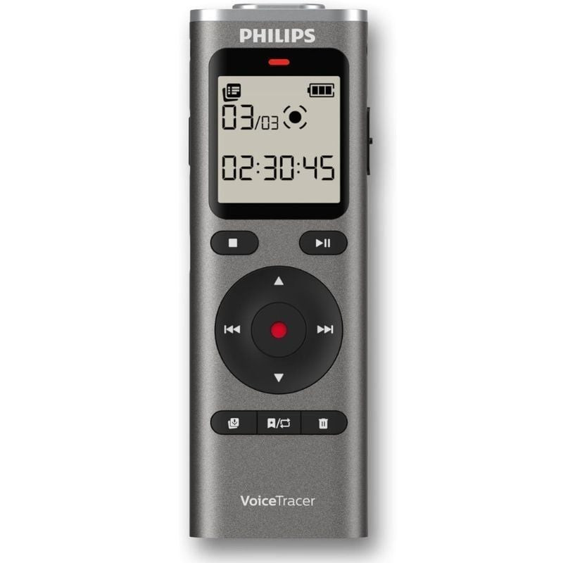 Grabadora de voz philips voicetracer dvt1170/ 20khz/ plata