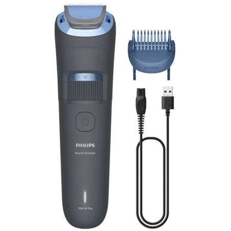 Cortabarbas philips beardtrimmer series 3000 bt3617/15/ con batería/ 2 accesorios