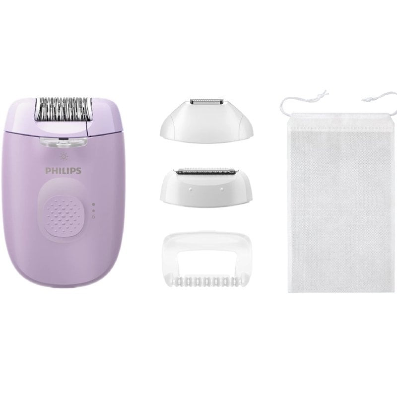 Depiladora philips epilator series 4000 bre257/ con batería/ 4 accesorios