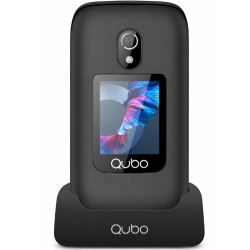 Teléfono móvil qubo p-221bkc 4g para personas mayores/ negro
