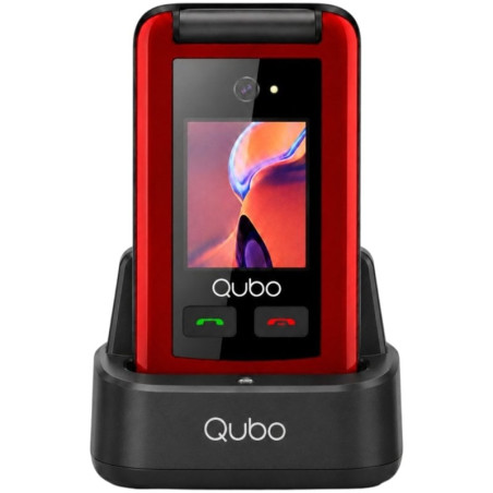 Teléfono móvil qubo x-247rdc 4g para personas mayores/ rojo