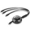 Cable usb tipo-c 2.0 5a vention trkbbe/ usb tipo-c macho - 3x usb tipo-c macho/ hasta 100w/ 480mbps/ 1.1m/ negro
