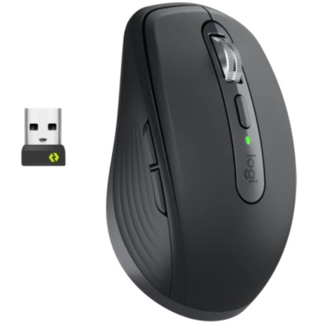 Ratón inalámbrico logitech mx anywhere 3s for business/ batería recargable/ hasta 8000 dpi/ grafito