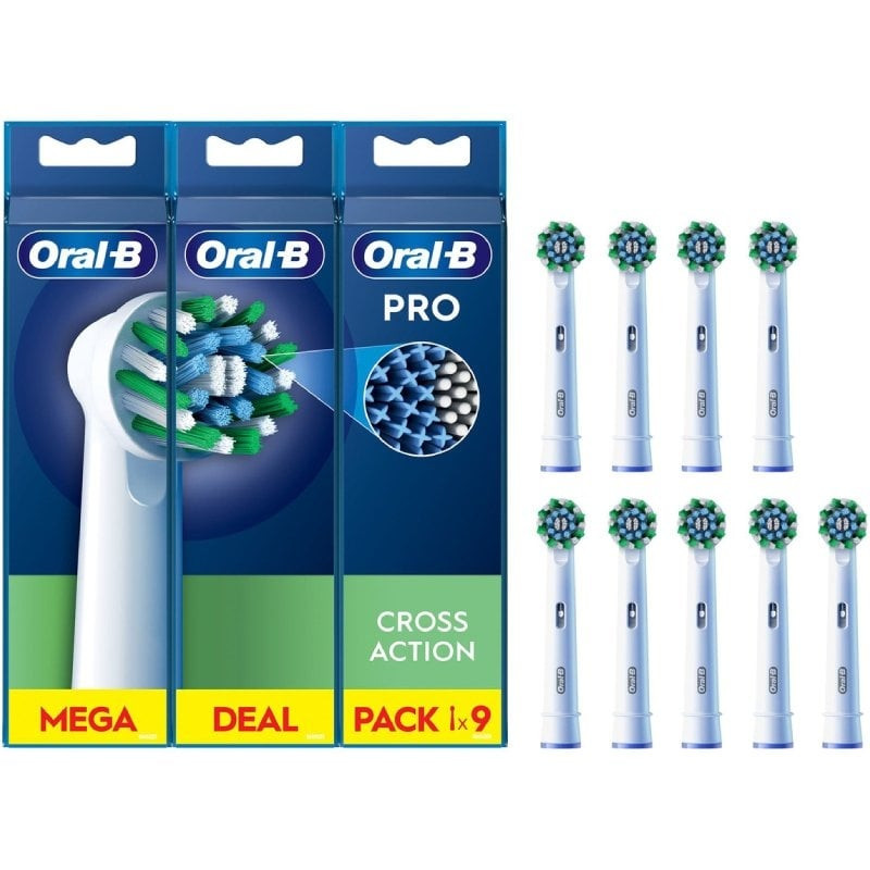 Cabezal de recambio para cepillo oral-b pro cross action/ pack 9 uds