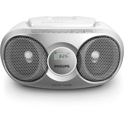 Radio cd philips az215s/ 3w rms/ con cable/ plata