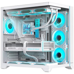 Caja gaming semitorre hiditec h3 pro// blanca