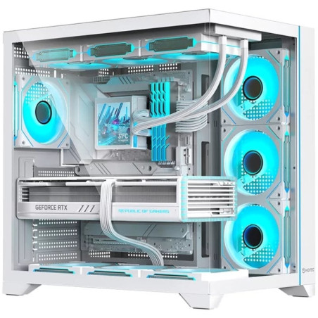 Caja gaming semitorre hiditec h3 pro// blanca