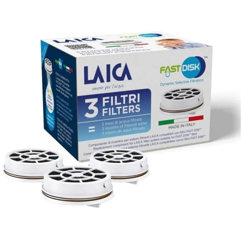 Filtro de carbón fast disk laica fd03a/ pack de 3 unidades/ compatibilidad flown go