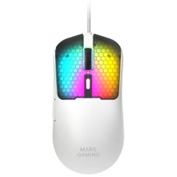 Ratón gaming mars gaming mm-viper/ hasta 12800 dpi/ blanco