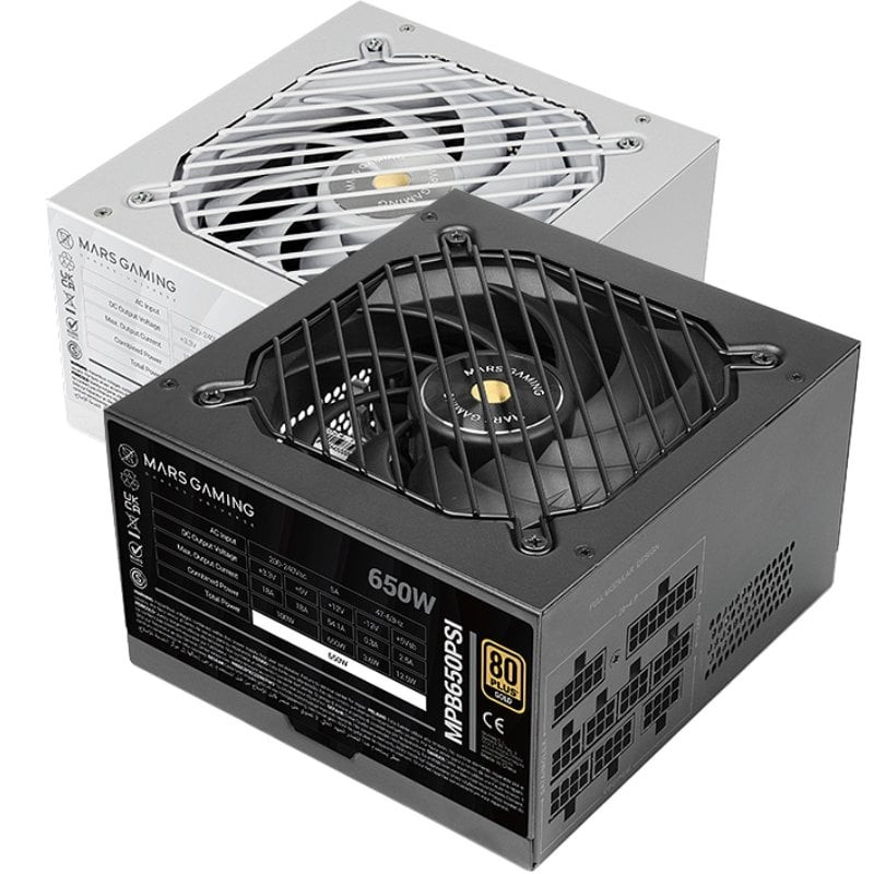 Fuente de alimentación mars gaming mpb650psi/ 650w/ ventilador 12cm/ 80 plus gold