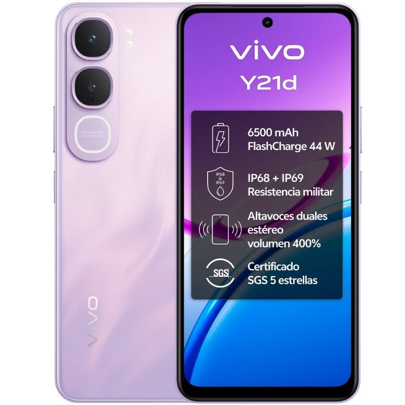Smartphone vivo y21d 4gb/ 128gb/ 6.68'/ púrpura