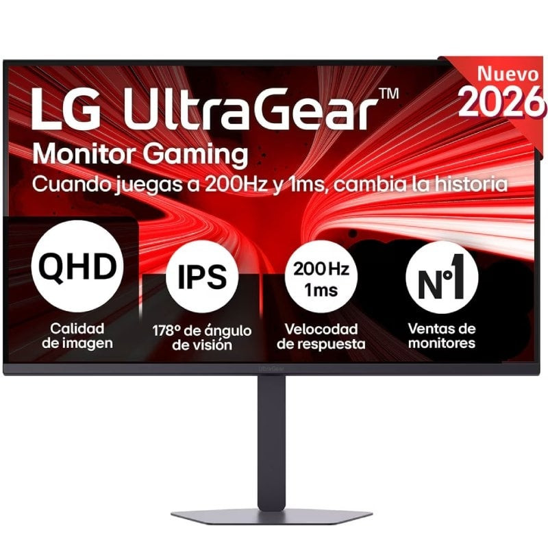 Monitor gaming lg ultragear 32g620b-b 31.5'/ qhd/ 1ms/ 200hz/ ips/ regulable en altura/ negro