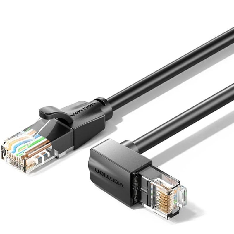 Cable de red rj45 utp vention ibvbj cat.6/ 5m/ acodado 90º/ negro
