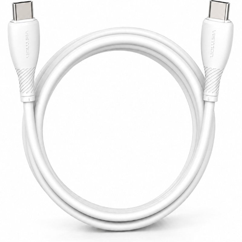 Cable usb 2.0 tipo-c vention trvwf/ usb tipo-c macho - usb tipo-c macho/ hasta 60w/ 480mbps/ 1m/ blanco