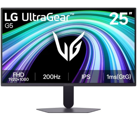 Monitor gaming lg ultragear g5 25g523b-b 25'/ full hd/ 1ms/ 200hz/ ips/ negro