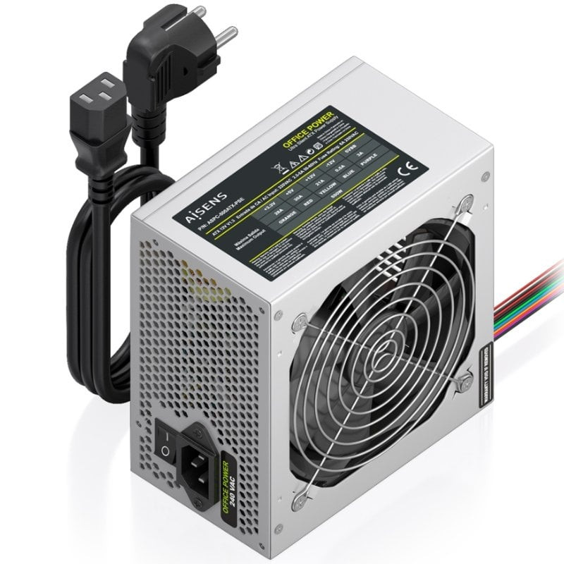 Fuente de alimentación aisens aspc-500atx-pse/ 500w/ ventilador 12cm