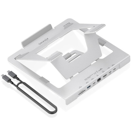 Soporte de sobremesa - docking usb tipo-c aisens asuc-7p045-gr/ 1xusb/ 1xusb tipo-c/ 1xhdmi/ 1xrj45/ 1xlector de tarjetas/ 
