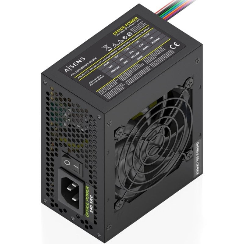 Fuente de alimentación sfx aisens aspc-500sfx-seobk/ 500w/ ventilador 8cm