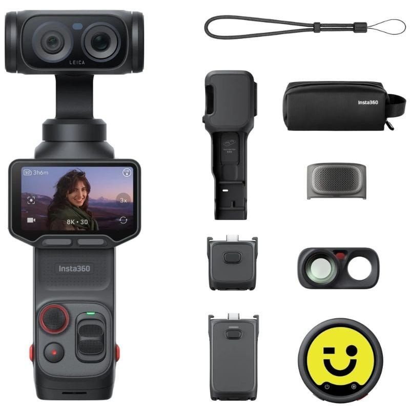 Cámara digital deportiva insta360 luna ultra pack creador/ 8k/ ángulo de visión 360º/ negra