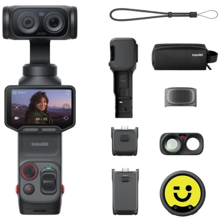Cámara digital deportiva insta360 luna ultra pack creador/ 8k/ ángulo de visión 360º/ negra