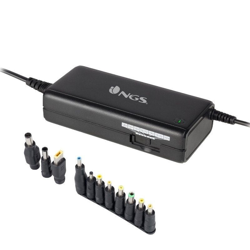 Cargador de portátil ngs ban/ 90w/ manual/ 11 conectores/ voltaje 12-20v