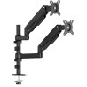 Soporte de mesa con contrapeso para 2 monitores aisens dt32tsr-453/ giratorio/ inclinable/ hasta 9kg