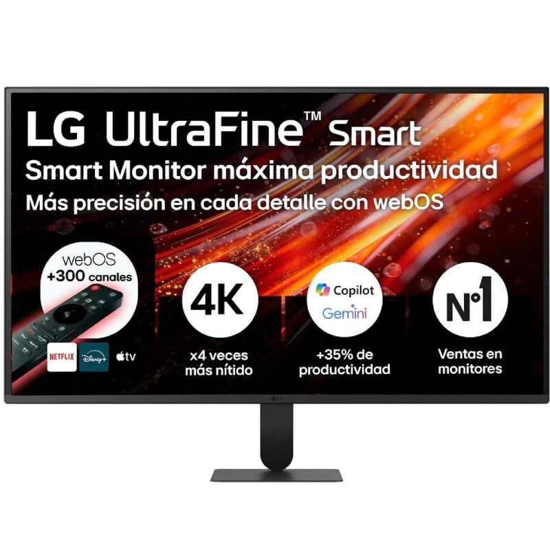 Smart monitor lg ultrafine 32u701sb-b 31.5'/ 4k/ multimedia/ smart tv/ negro
