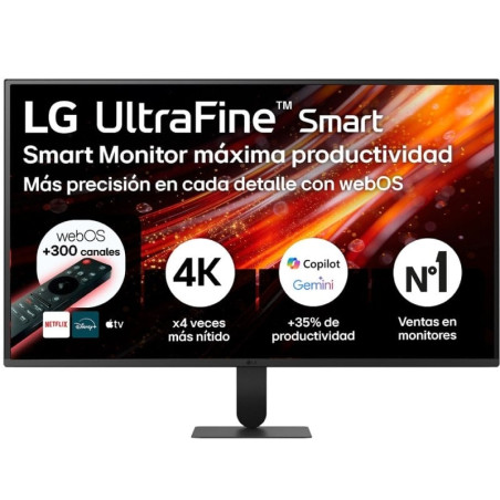 Smart monitor lg ultrafine 32u701sb-b 31.5'/ 4k/ multimedia/ smart tv/ negro