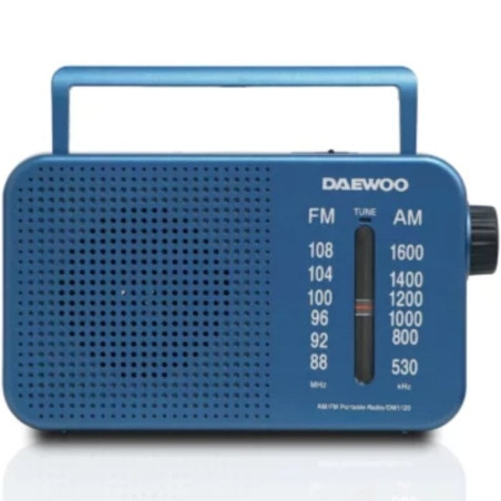 Radio portátil daewoo dw1120/ con cable/ a pilas/ azul