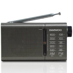 Radio portátil daewoo dw1035/ a pilas/ gris oscuro