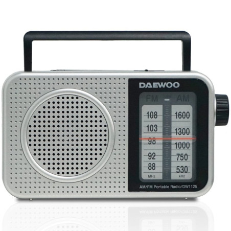 Radio portátil daewoo dw1125/ a pilas/ gris metalizado
