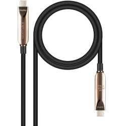 Cable usb 3.2 tipo-c aoc nanocable 10.01.4605/ usb tipo-c macho - usb tipo-c macho/ hasta 60w/ 10gbps/ 5m/ negro