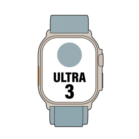 Apple watch ultra 3/ gps/ cellular/ 49mm/ caja de titanio natural/ correa loop alpine azul claro s