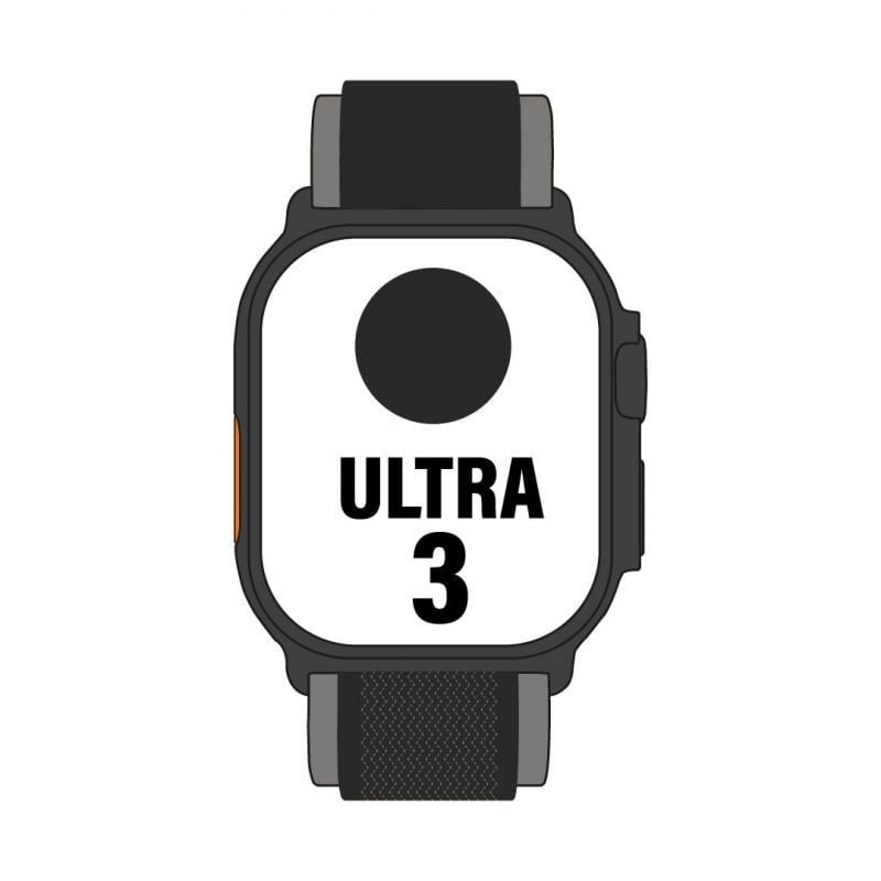 Apple watch ultra 3/ gps/ cellular/ 49mm/ caja titanio negro/ correa trail loop negra m/l