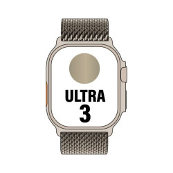 Apple watch ultra 3/ gps/ cellular/ 49mm/ caja de titanio natural/ correa milanese m