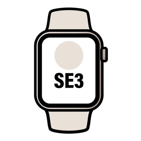 Apple watch se3/ gps/ 44mm/ caja de aluminio blanco estrella/ correa deportiva blanco estrella m/l