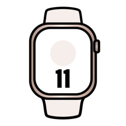 Apple watch series 11/ gps/ 42mm/ oro rosa/ correa deportiva rosa rubor (m/l)