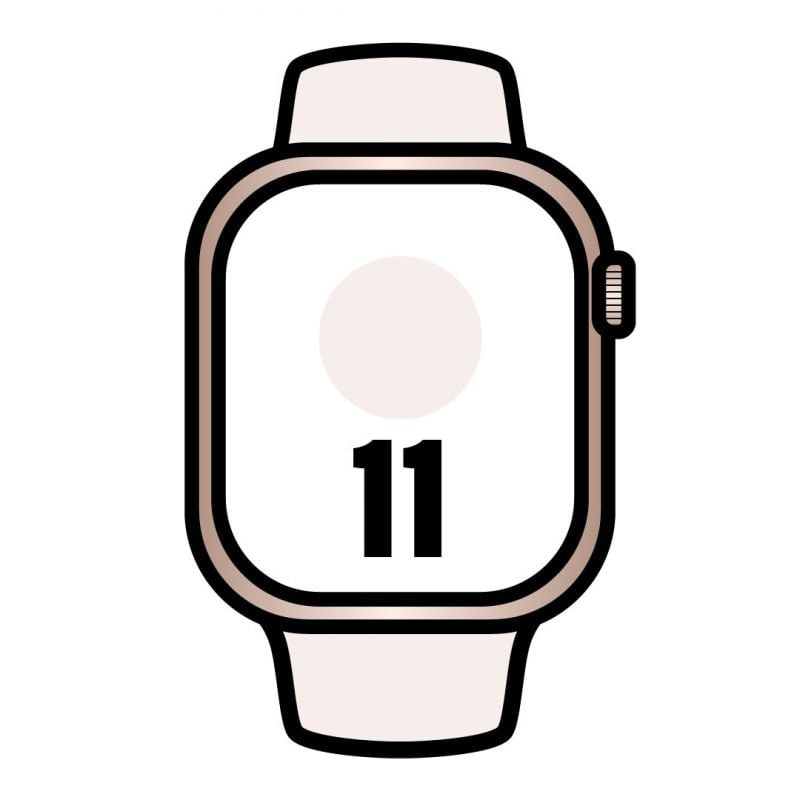 Apple watch series 11/ gps/ 42mm/ oro rosa/ correa deportiva rosa rubor (m/l)