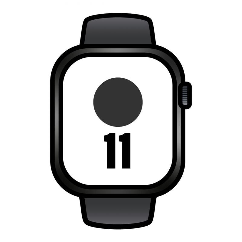 Apple watch series 11/ gps/ 46mm/ negro azabache/ correa deportiva negra (s/m)