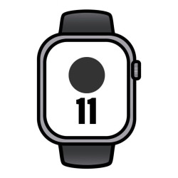 Apple watch series 11/ gps/ 46mm/ gris espacial/ correa deportiva negra (s/m)