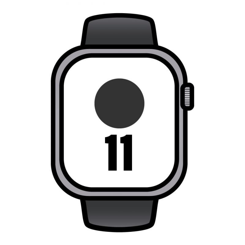 Apple watch series 11/ gps/ 46mm/ gris espacial/ correa deportiva negra (s/m)