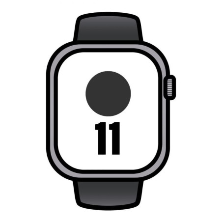 Apple watch series 11/ gps/ 46mm/ gris espacial/ correa deportiva negra (s/m)