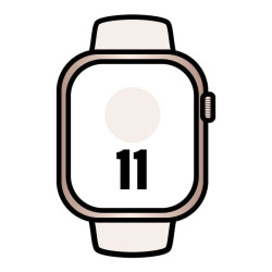 Apple watch series 11/ gps/ 46mm/ oro rosa/ correa deportiva rosa rubor (m/l)