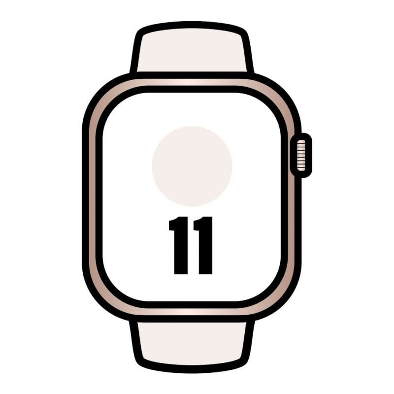 Apple watch series 11/ gps/ 46mm/ oro rosa/ correa deportiva rosa rubor (m/l)