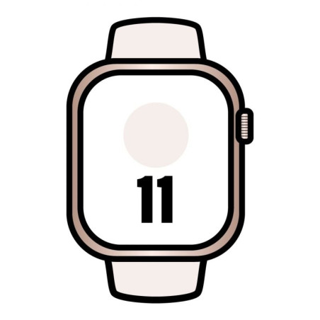 Apple watch series 11/ gps/ 46mm/ oro rosa/ correa deportiva rosa rubor (m/l)